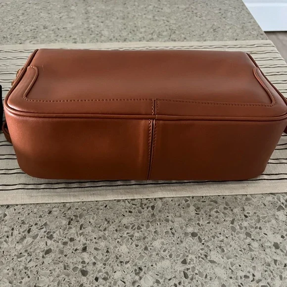 YSL camera supple bag top handle leather brown Saint Laurent like new 28cm - Picture 9 of 13